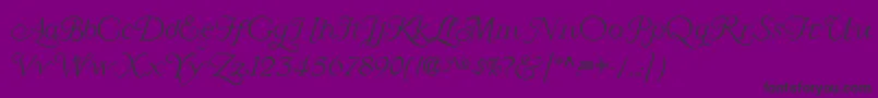 LarisaScript-Schriftart – Schwarze Schriften auf violettem Hintergrund