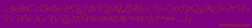 LarisaScript Font – Brown Fonts on Purple Background