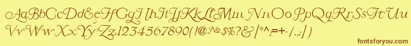 LarisaScript Font – Brown Fonts on Yellow Background