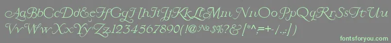 LarisaScript Font – Green Fonts on Gray Background