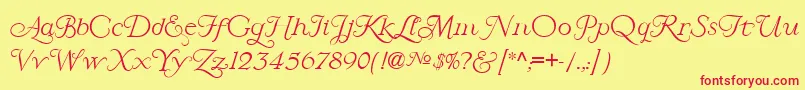 LarisaScript Font – Red Fonts on Yellow Background