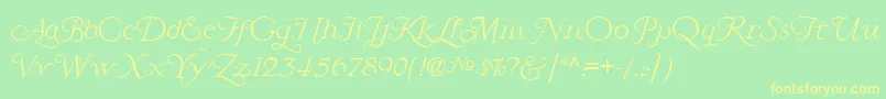 LarisaScript Font – Yellow Fonts on Green Background