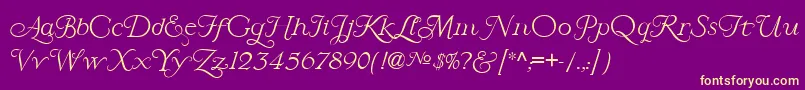 LarisaScript Font – Yellow Fonts on Purple Background