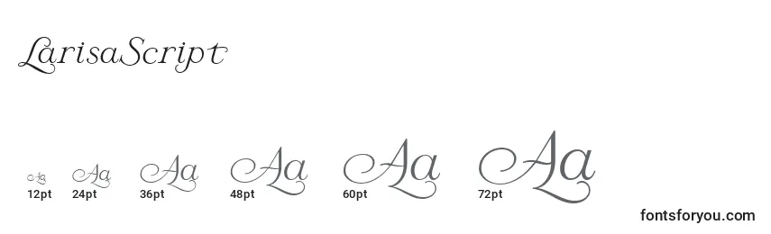 Размеры шрифта LarisaScript