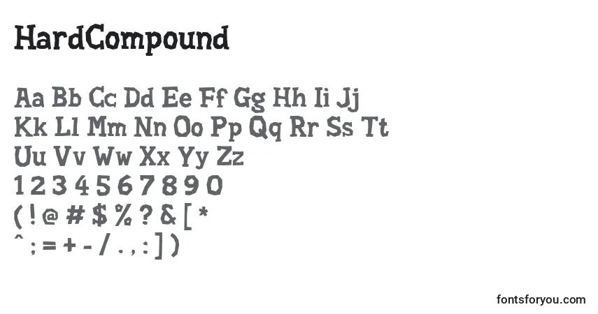 A fonte HardCompound – alfabeto, números, caracteres especiais