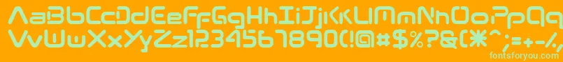 13Roshi Font – Green Fonts on Orange Background