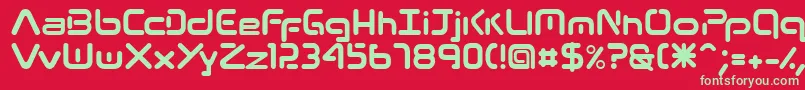 フォント13Roshi – 赤い背景に緑の文字