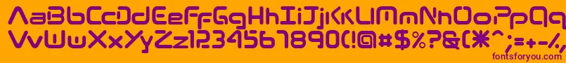 Czcionka 13Roshi – fioletowe czcionki na pomarańczowym tle