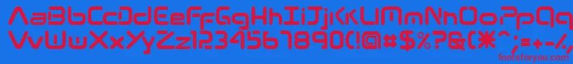 フォント13Roshi – 赤い文字の青い背景