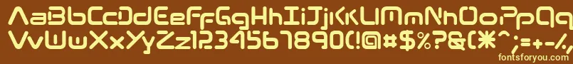 13Roshi-Schriftart – Gelbe Schriften auf braunem Hintergrund