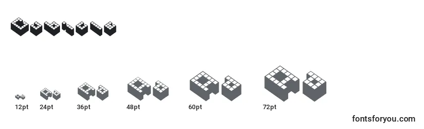 Größen der Schriftart Cubicle