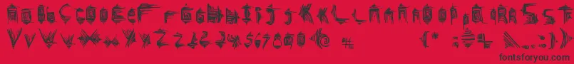 Glifos Font – Black Fonts on Red Background