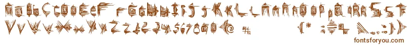 Glifos-fontti – ruskeat fontit valkoisella taustalla