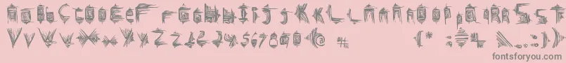 フォントGlifos – ピンクの背景に灰色の文字