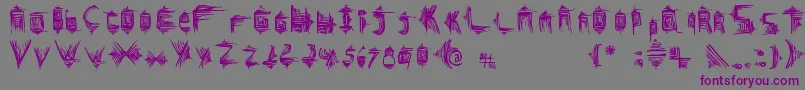 フォントGlifos – 紫色のフォント、灰色の背景