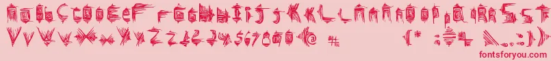 フォントGlifos – ピンクの背景に赤い文字
