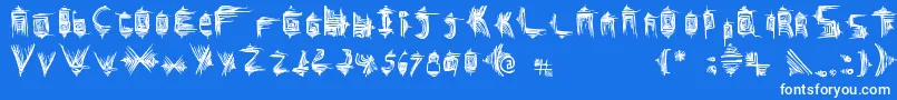 Glifos Font – White Fonts on Blue Background