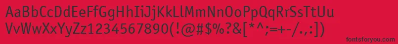 ItcOfficinaSansLtBook Font – Black Fonts on Red Background