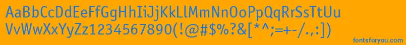 ItcOfficinaSansLtBook Font – Blue Fonts on Orange Background