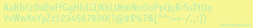 ItcOfficinaSansLtBook Font – Green Fonts on Yellow Background