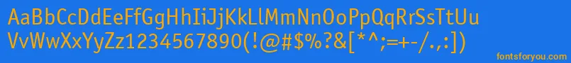 ItcOfficinaSansLtBook Font – Orange Fonts on Blue Background