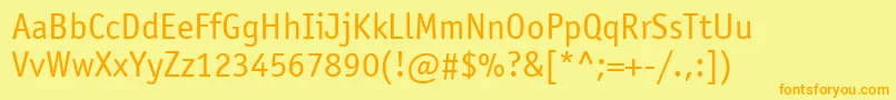 ItcOfficinaSansLtBook Font – Orange Fonts on Yellow Background