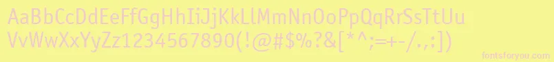 ItcOfficinaSansLtBook Font – Pink Fonts on Yellow Background
