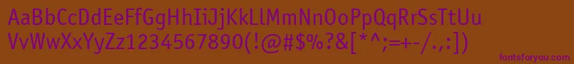 ItcOfficinaSansLtBook Font – Purple Fonts on Brown Background