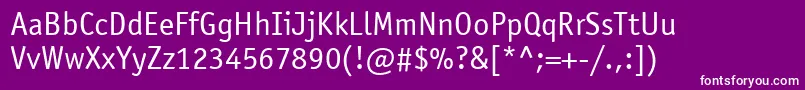ItcOfficinaSansLtBook Font – White Fonts on Purple Background