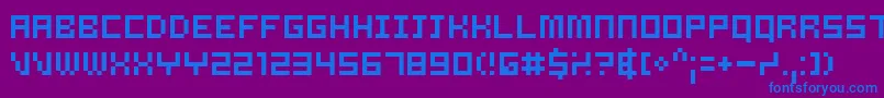 フォントSamsrg ffy – 紫色の背景に青い文字
