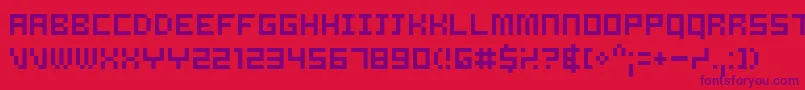 Czcionka Samsrg ffy – fioletowe czcionki na czerwonym tle