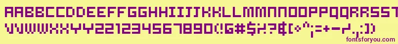 Samsrg ffy Font – Purple Fonts on Yellow Background
