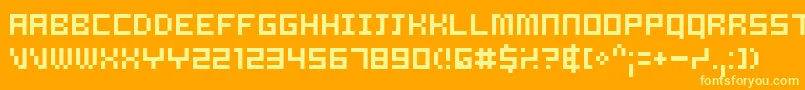フォントSamsrg ffy – オレンジの背景に黄色の文字