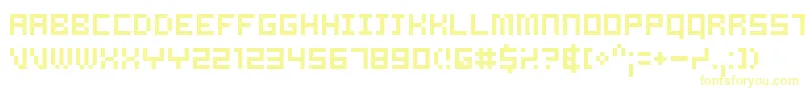 フォントSamsrg ffy – 白い背景に黄色の文字