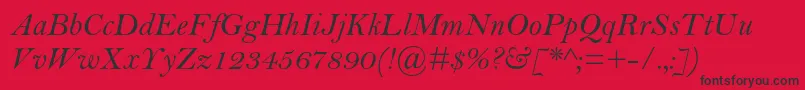 フォントBellmtstdItalic – 赤い背景に黒い文字