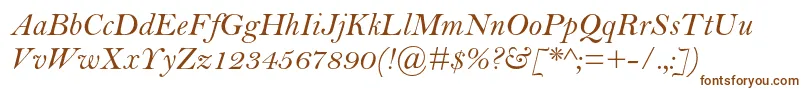 BellmtstdItalic-fontti – ruskeat fontit valkoisella taustalla