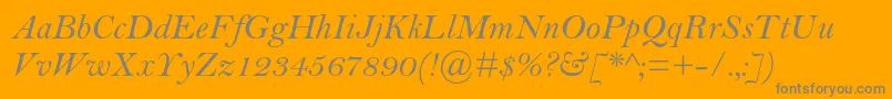 フォントBellmtstdItalic – オレンジの背景に灰色の文字