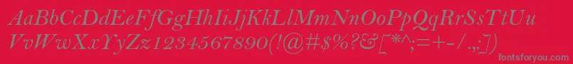 フォントBellmtstdItalic – 赤い背景に灰色の文字
