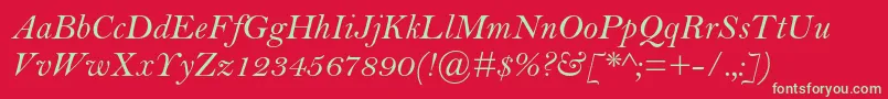 BellmtstdItalic Font – Green Fonts on Red Background