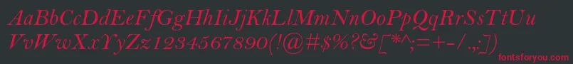 フォントBellmtstdItalic – 黒い背景に赤い文字