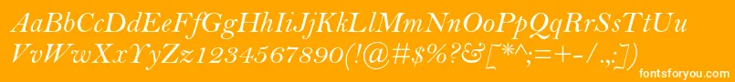 BellmtstdItalic Font – White Fonts on Orange Background