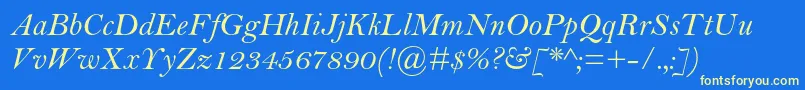 BellmtstdItalic Font – Yellow Fonts on Blue Background