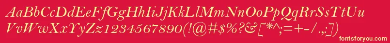 BellmtstdItalic Font – Yellow Fonts on Red Background