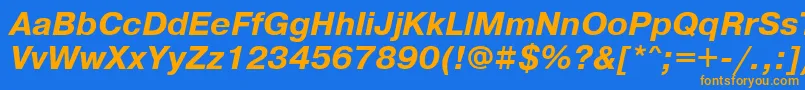 PragmaticawincttBolditalic Font – Orange Fonts on Blue Background