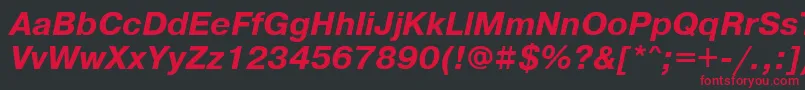 PragmaticawincttBolditalic Font – Red Fonts on Black Background