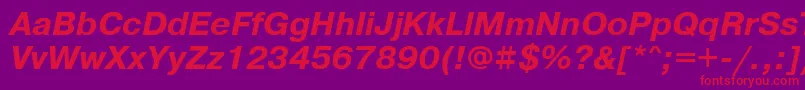 フォントPragmaticawincttBolditalic – 紫の背景に赤い文字