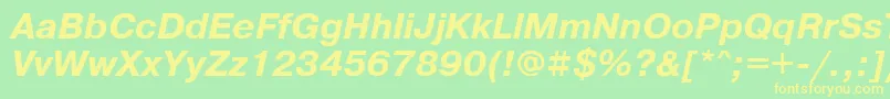 PragmaticawincttBolditalic-Schriftart – Gelbe Schriften auf grünem Hintergrund
