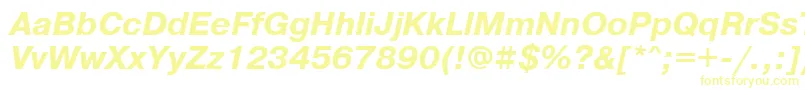PragmaticawincttBolditalic-Schriftart – Gelbe Schriften auf weißem Hintergrund
