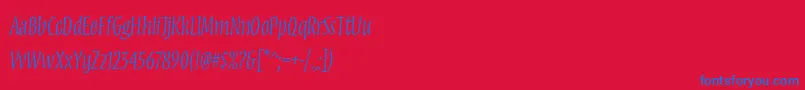MezzstdLight Font – Blue Fonts on Red Background