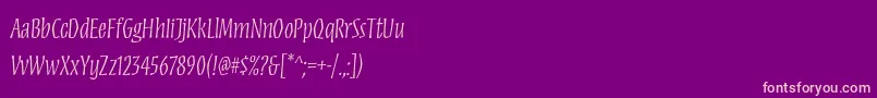 MezzstdLight Font – Pink Fonts on Purple Background